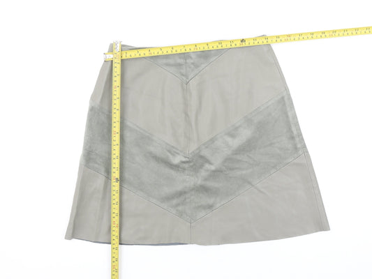 Womens UK Size S Zara A-Line Faux Leather Skirt