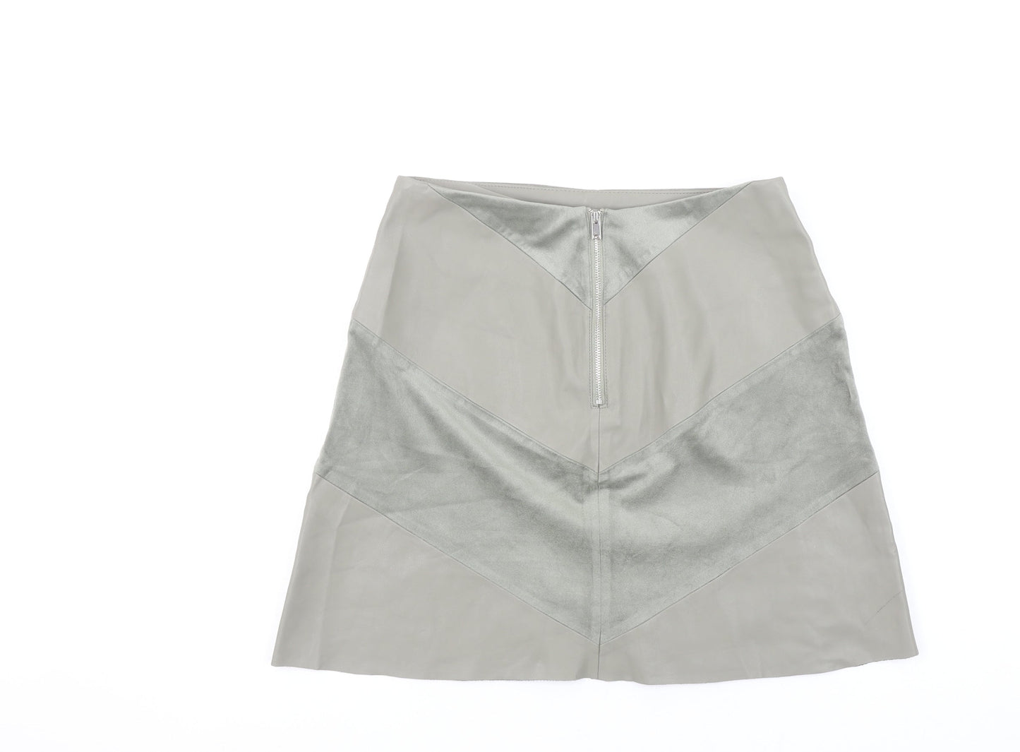 Womens UK Size S Zara A-Line Faux Leather Skirt