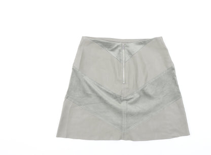 Womens UK Size S Zara A-Line Faux Leather Skirt