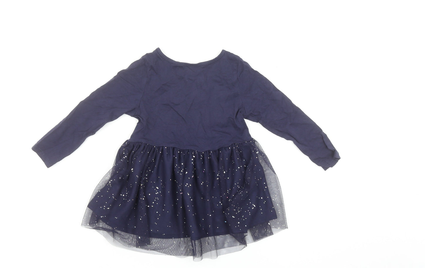 H&M Girls Blue Frozen Elsa Tutu Dress 18-24 Months Long Sleeve Party Outfit