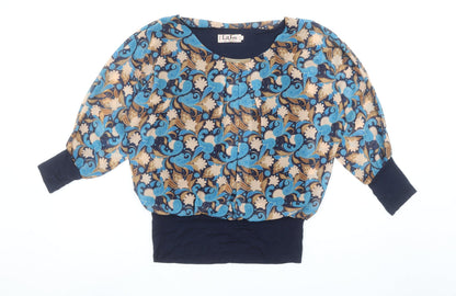 LilJen Women's Blue Paisley Tunic Blouse Size M Lightweight Chiffon Top