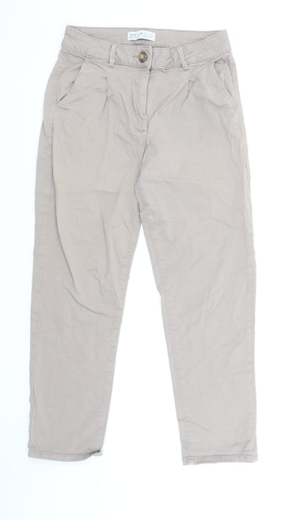 Primark Women’s Beige Straight Jeans Size 10 Regular Fit Zip Button