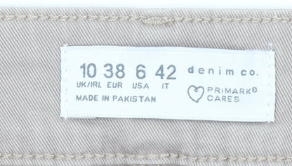 Primark Women’s Beige Straight Jeans Size 10 Regular Fit Zip Button