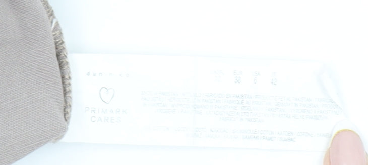 Primark Women’s Beige Straight Jeans Size 10 Regular Fit Zip Button