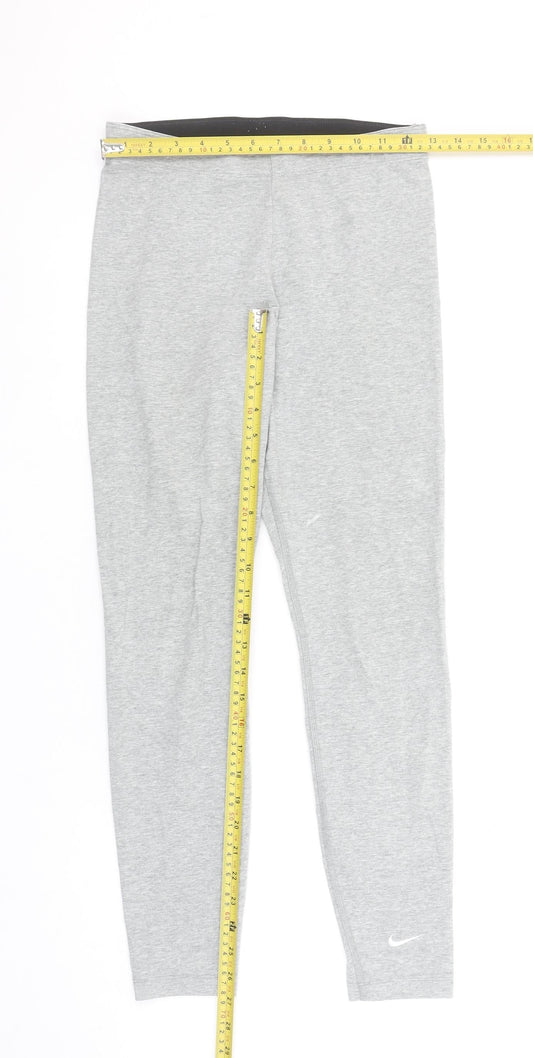 Nike Women Grey Slim Fit Activewear Leggings Size M