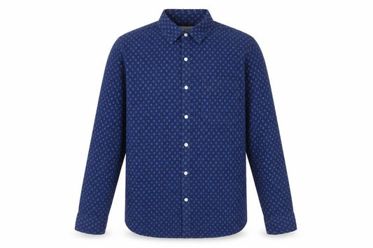 American Eagle Men’s Blue Slim Fit Long Sleeve Cotton Button-Up Shirt Size L