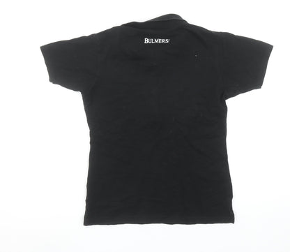 Womens UK Size M Bulmers Black Basic Polo