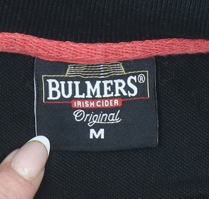 Womens UK Size M Bulmers Black Basic Polo
