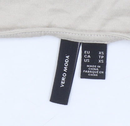 Womens UK Size XS VERO MODA Beige Basic T-Shirt