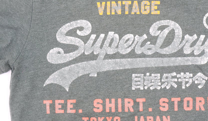 Superdry Men's Green XS Vintage Graphic Crew Neck Slim Fit T-Shirt