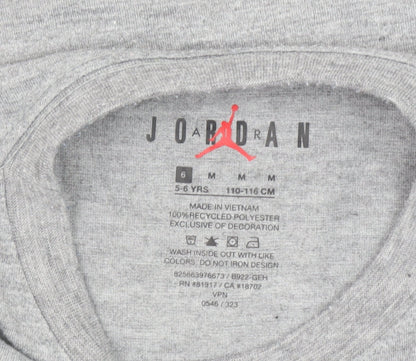 Boys UK Size 5-6 Years Jordan Grey Basic T-Shirt