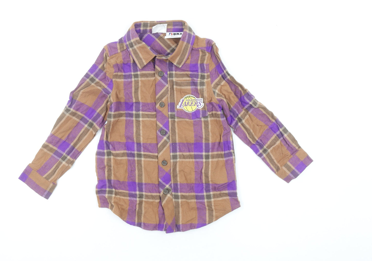 Boys UK Size 5 Years Cotton On Kids Brown Basic Button-Up
