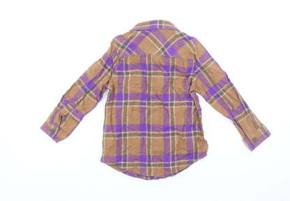 Boys UK Size 5 Years Cotton On Kids Brown Basic Button-Up