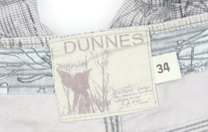 Dunnes Men's Grey Cargo Shorts Size 34 Regular Fit Cotton