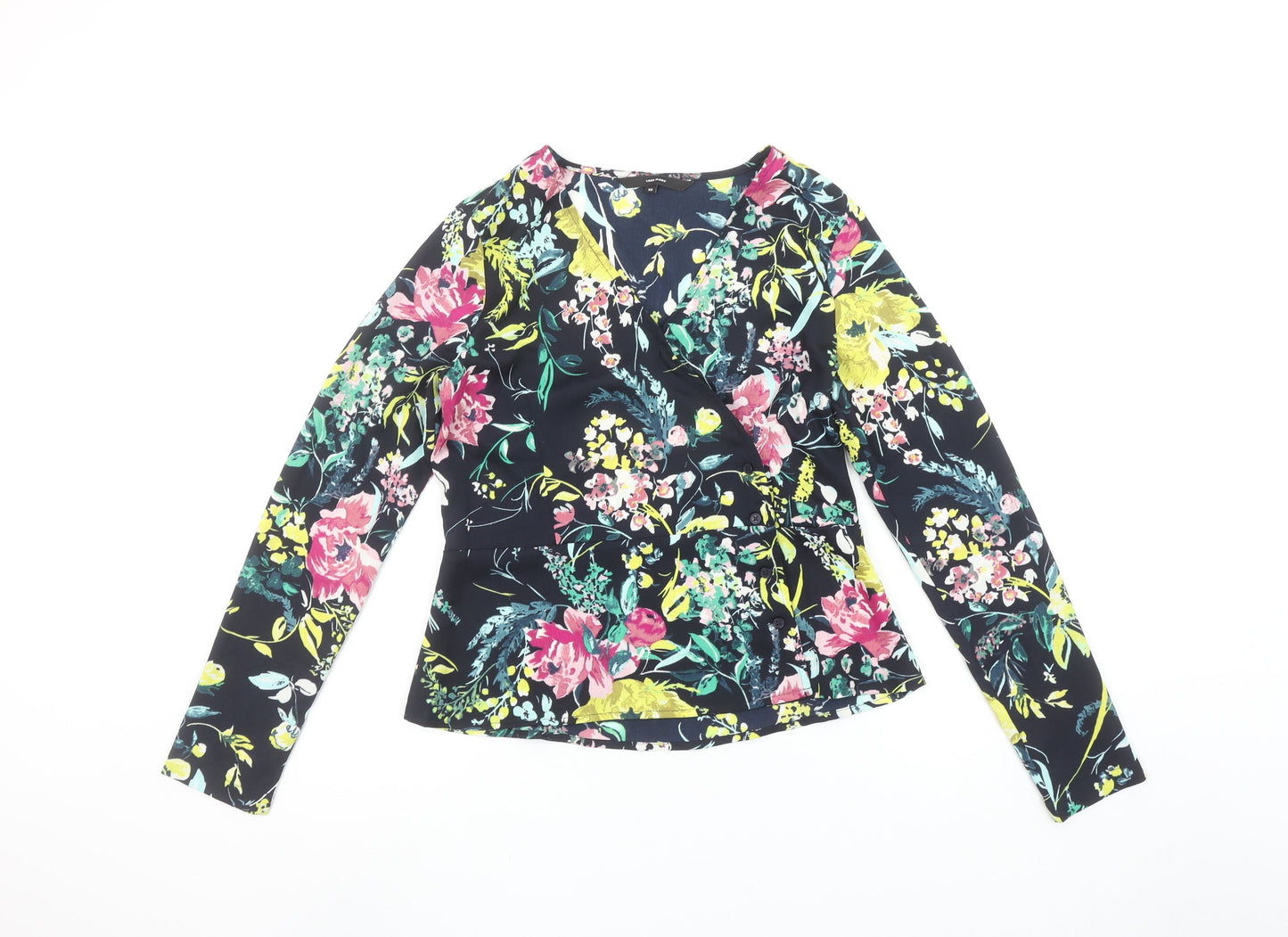 Womens UK Size XS VERO MODA Multicoloured Wrap Blouse