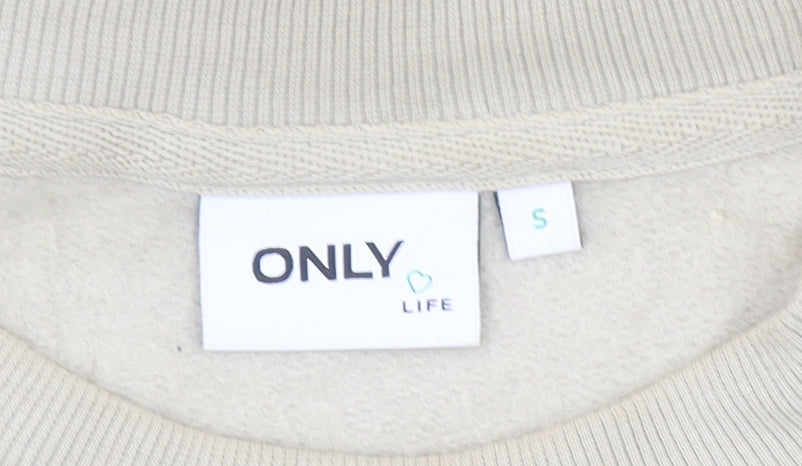 Womens UK Size S Only Beige Pullover Sweatshirt