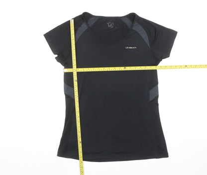 LA Gear Women Black Size 18 Short Sleeve Crew Neck Athletic Top