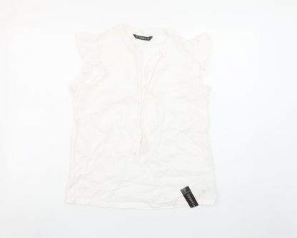 Womens UK Size S Dunnes White Tunic Blouse