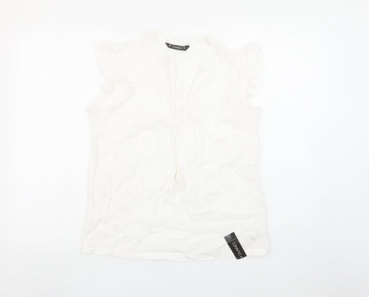 Womens UK Size S Dunnes White Tunic Blouse