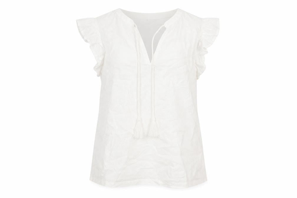 Womens UK Size S Dunnes White Tunic Blouse