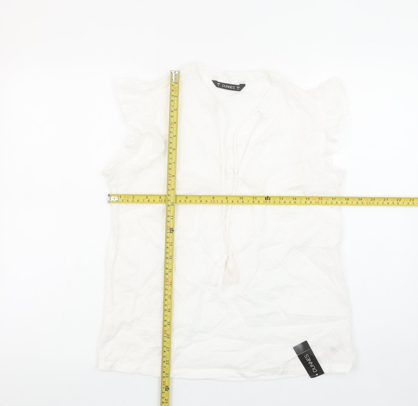 Womens UK Size S Dunnes White Tunic Blouse