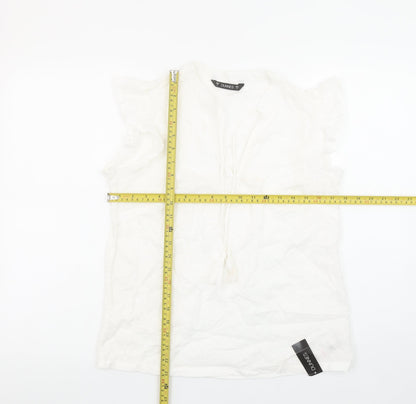 Womens UK Size S Dunnes White Tunic Blouse