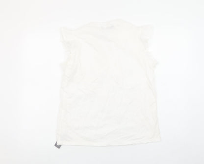 Womens UK Size S Dunnes White Tunic Blouse