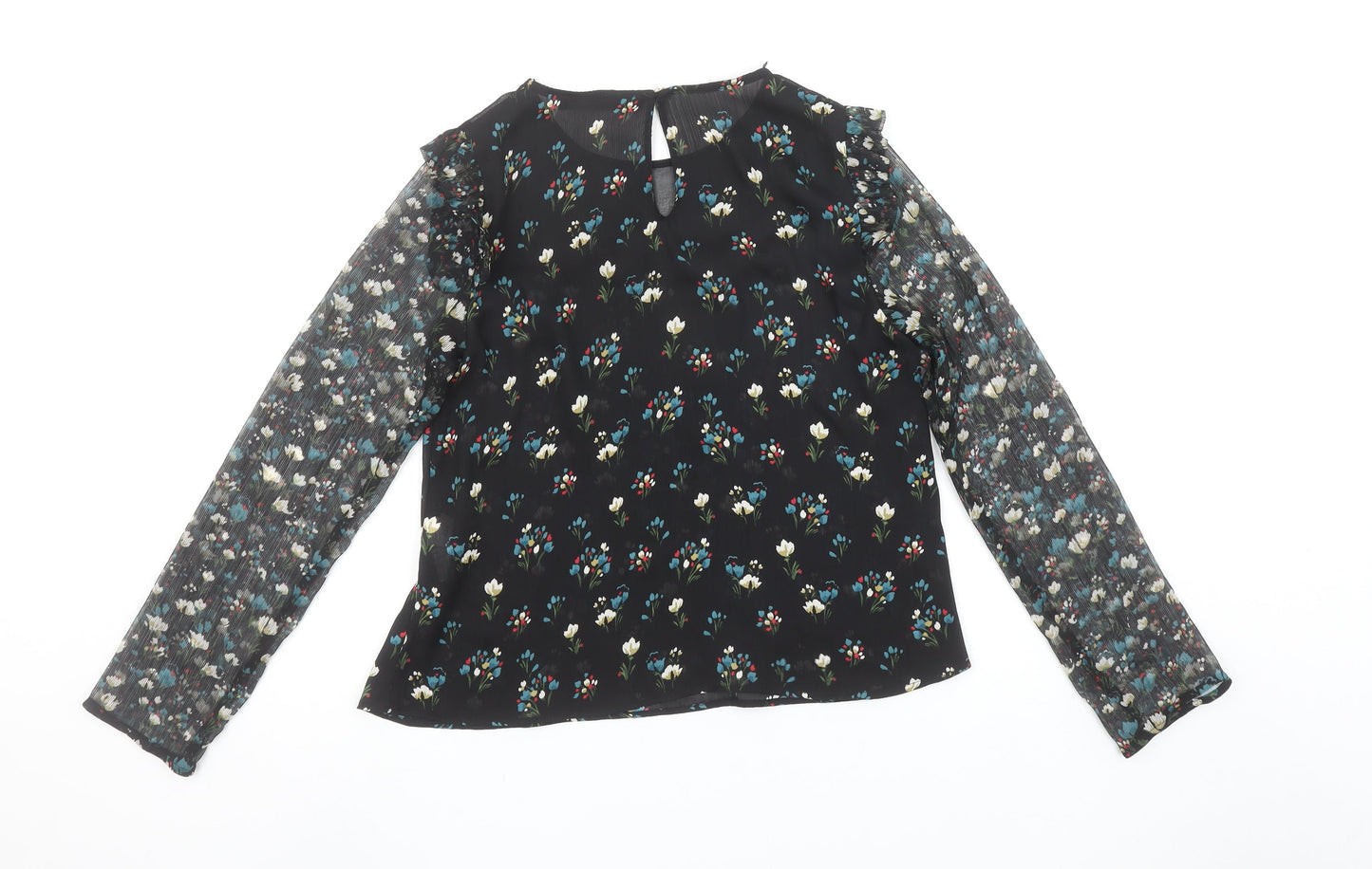 Womens UK Size XS Zara Black Basic Blouse