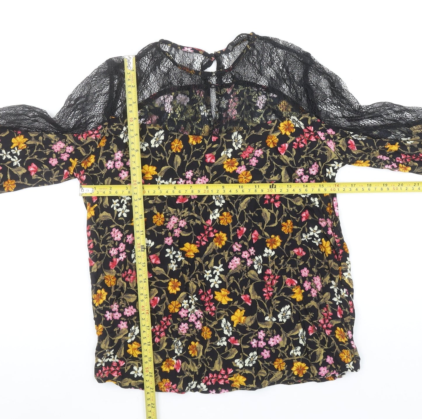 Womens UK Size XS Zara Multicoloured Basic Blouse