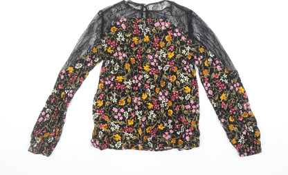 Womens UK Size XS Zara Multicoloured Basic Blouse