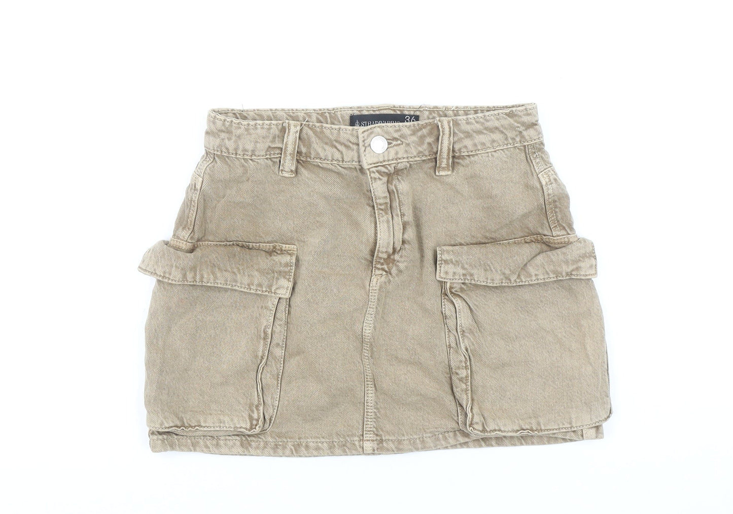 Womens UK Size 8 Stradivarius Cargo Twill Skirt