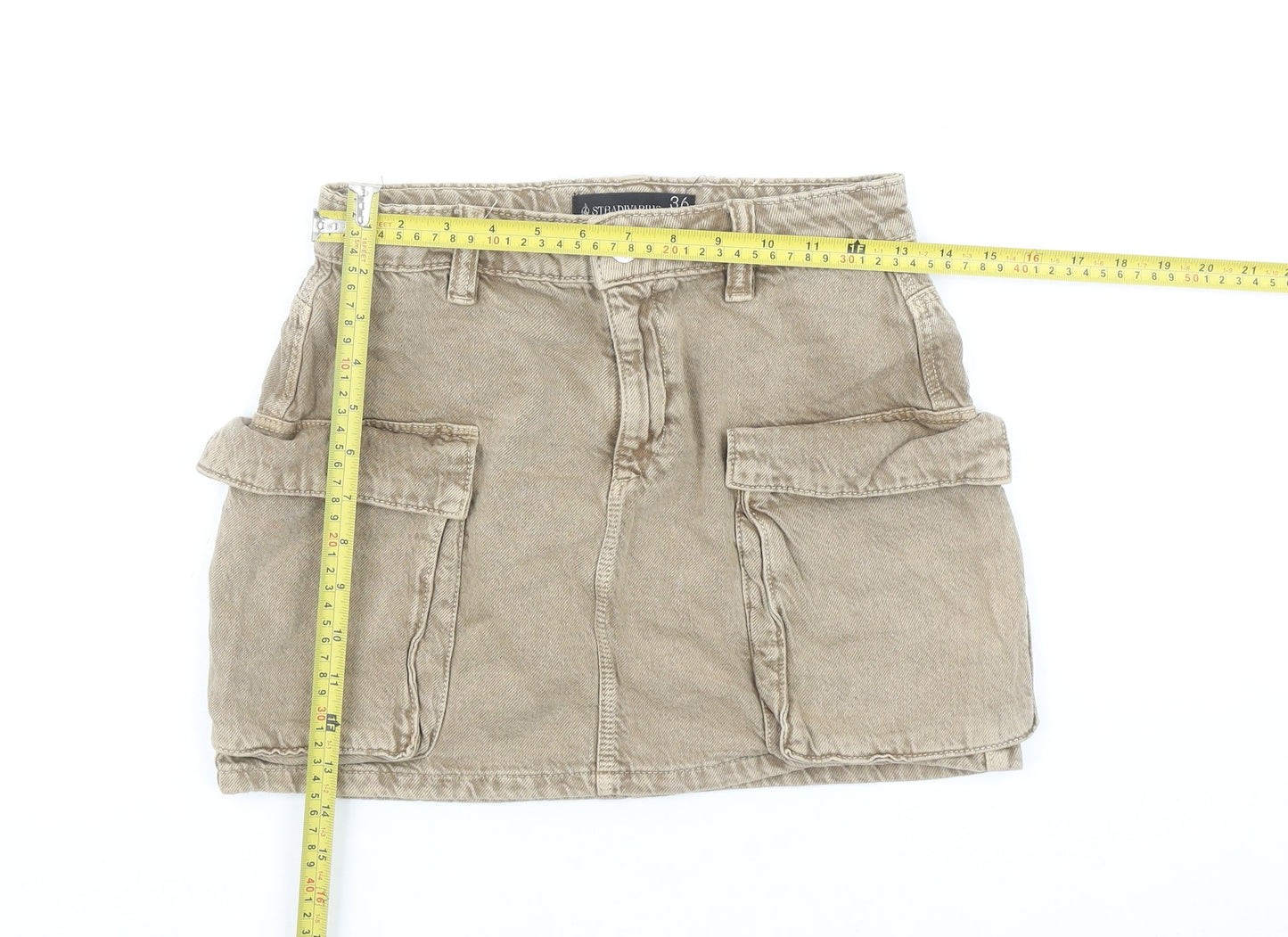 Womens UK Size 8 Stradivarius Cargo Twill Skirt