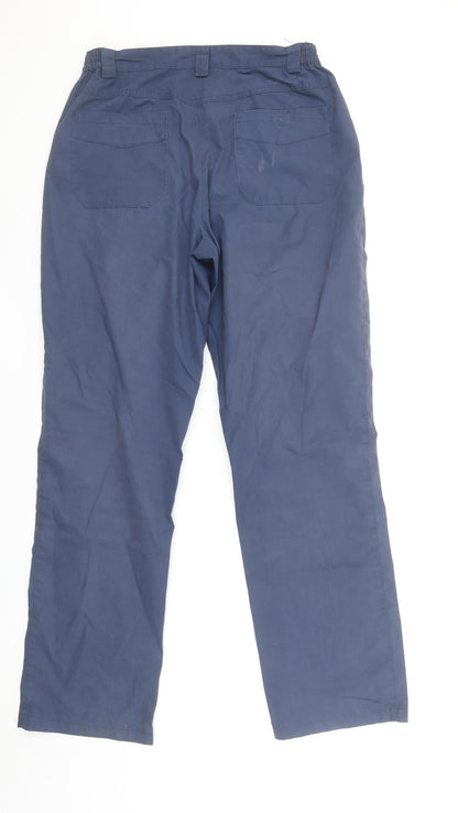 Mountain Warehouse Women Navy Blue Cotton Blend Casual Trousers UK 10