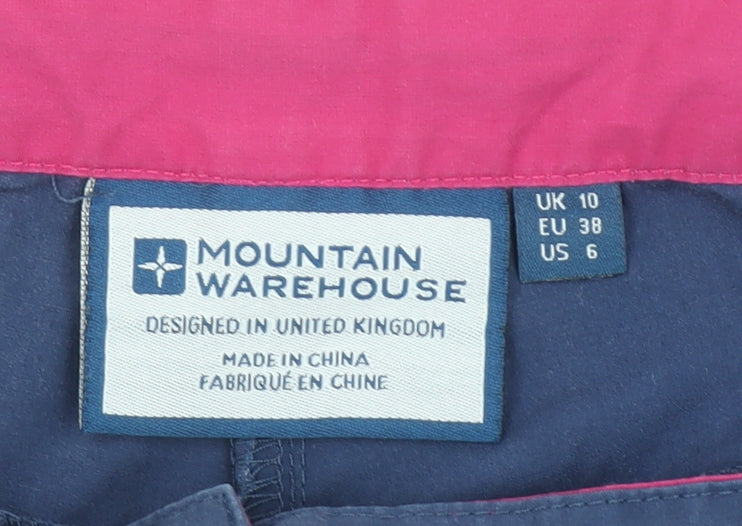 Mountain Warehouse Women Navy Blue Cotton Blend Casual Trousers UK 10