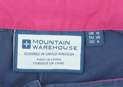 Mountain Warehouse Women Navy Blue Cotton Blend Casual Trousers UK 10