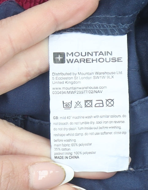 Mountain Warehouse Women Navy Blue Cotton Blend Casual Trousers UK 10
