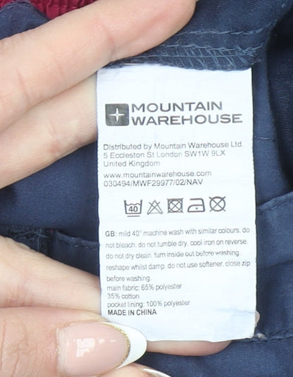 Mountain Warehouse Women Navy Blue Cotton Blend Casual Trousers UK 10