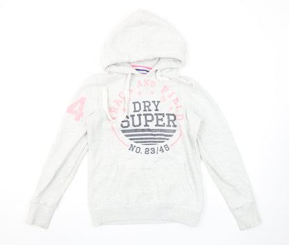 Womens UK Size S Superdry Grey Pullover Hoodie
