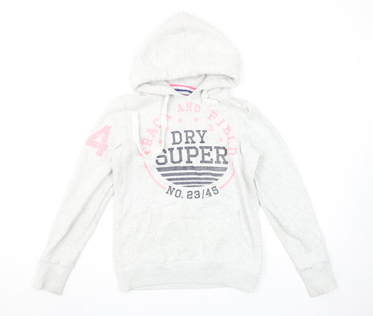 Womens UK Size S Superdry Grey Pullover Hoodie