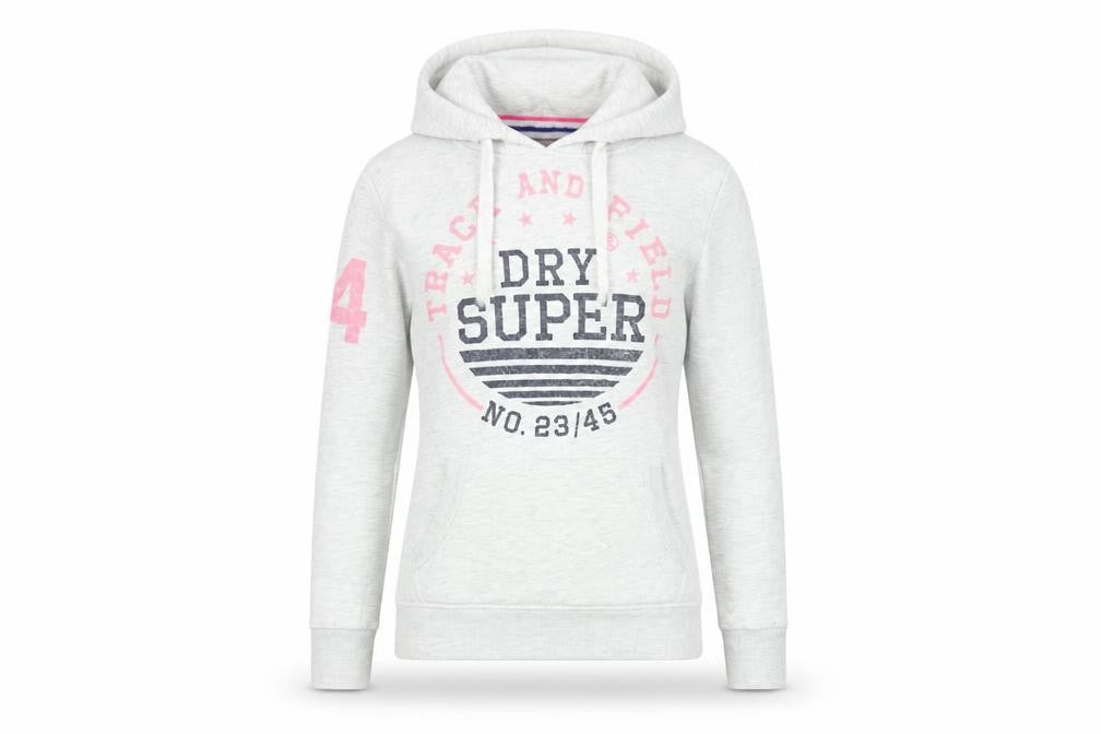 Womens UK Size S Superdry Grey Pullover Hoodie