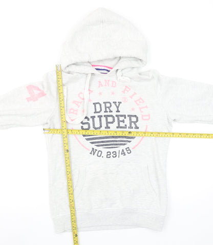 Womens UK Size S Superdry Grey Pullover Hoodie