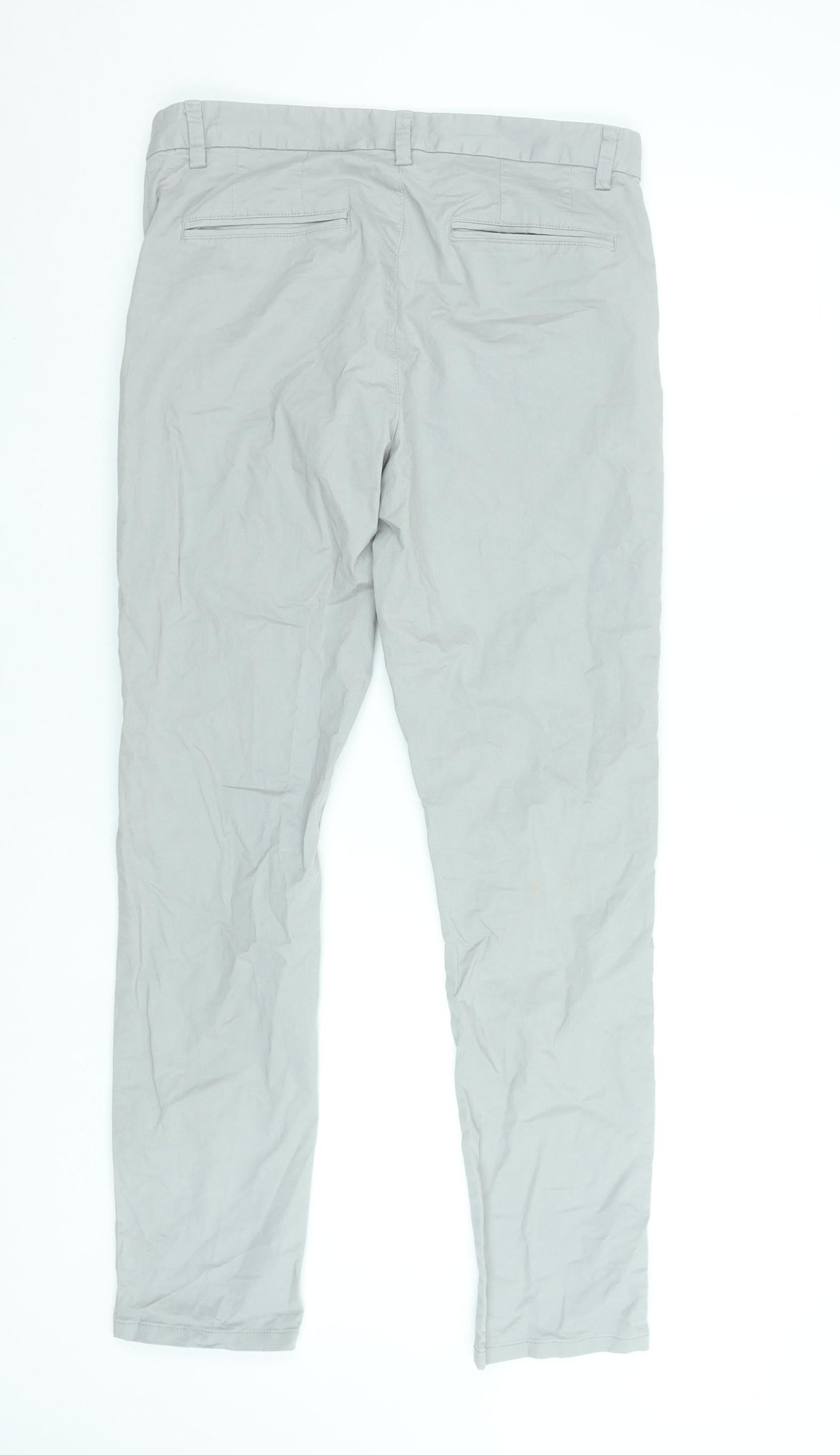 Denim Co. Men's Grey Slim Fit Chino Trousers 32W 32L