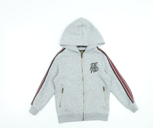 Boys UK Size 9-10 Years DFND Grey Full Zip Hoodie