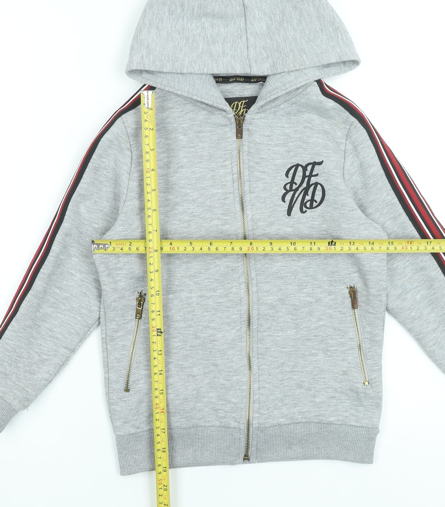 Boys UK Size 9-10 Years DFND Grey Full Zip Hoodie