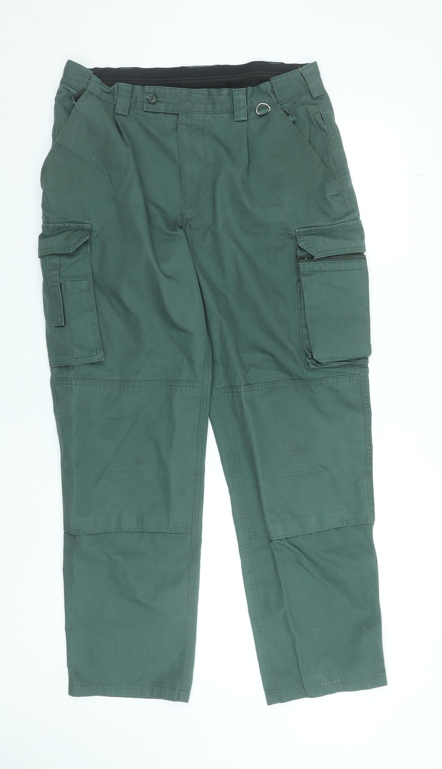 Mens UK Size M Tailored Image Regular Fit Cargo Green Trousers