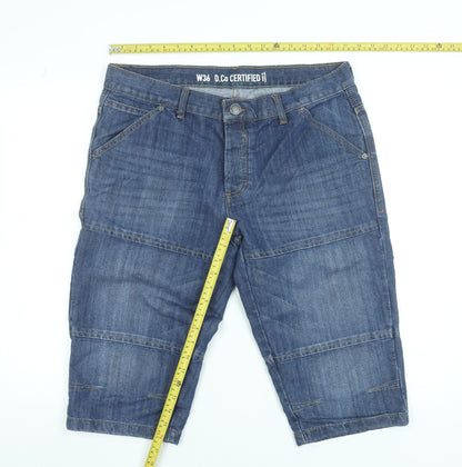 Denim Co Men's Blue Denim Cargo Shorts Size 36 Regular Fit