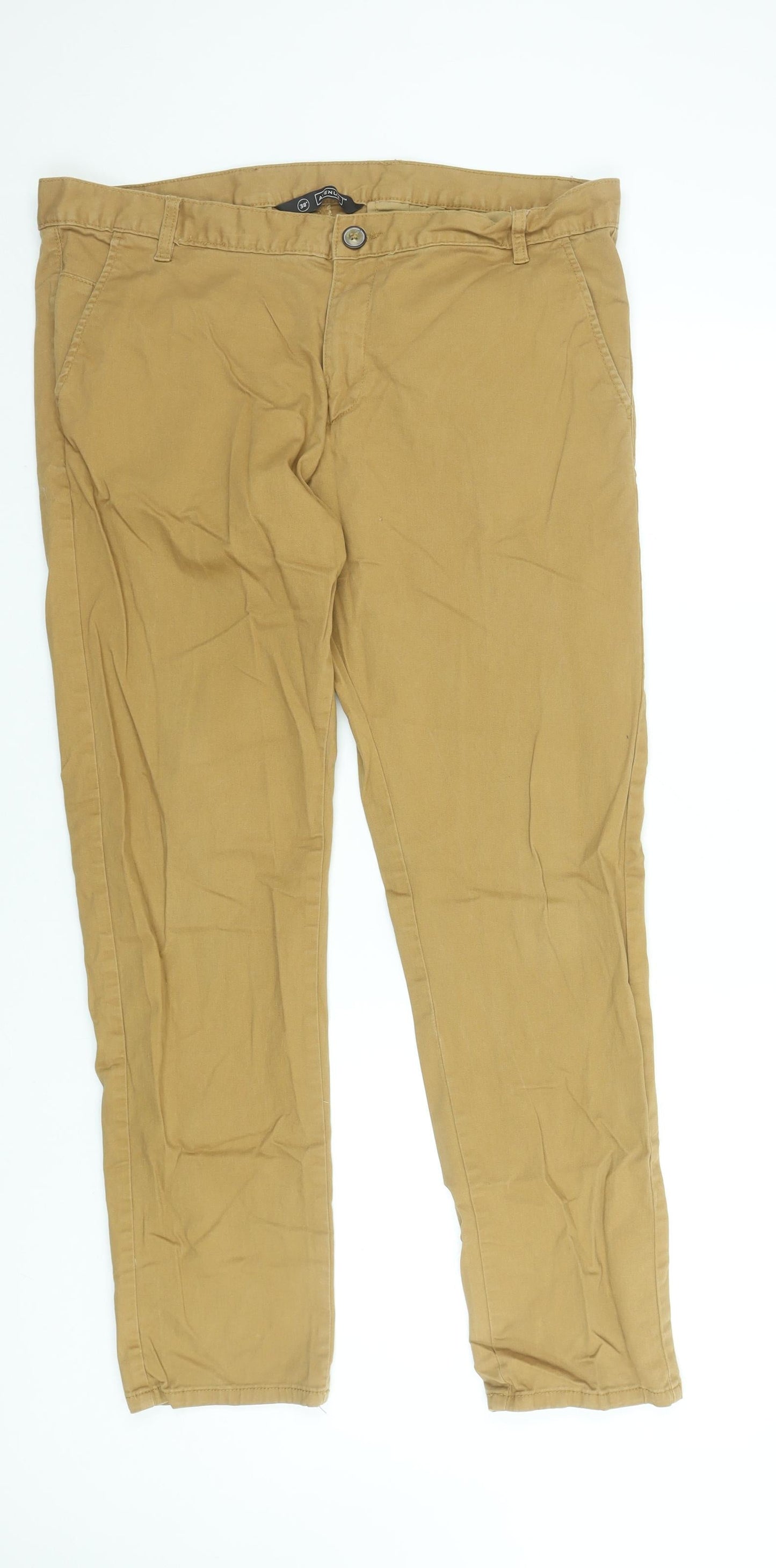 Mens UK Size L Avenue Slim Fit Chino Beige Trousers