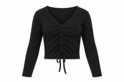 Womens UK Size 8 New Look Black Cropped T-Shirt