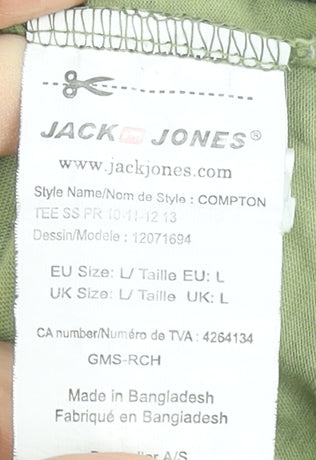 Mens UK Size L JACK & JONES Green  T-Shirt