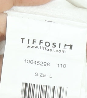 Tiffosi Men's White Graphic Cotton Crew Neck Short Sleeve T-Shirt L